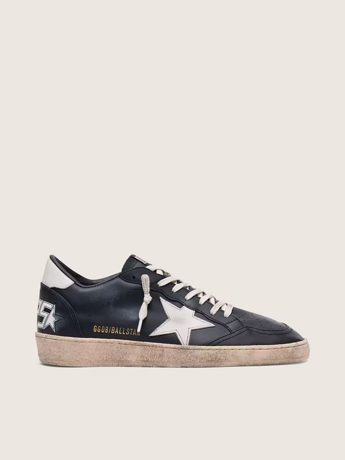Golden Goose Ball Star in black nappa with white leather star and heel tab