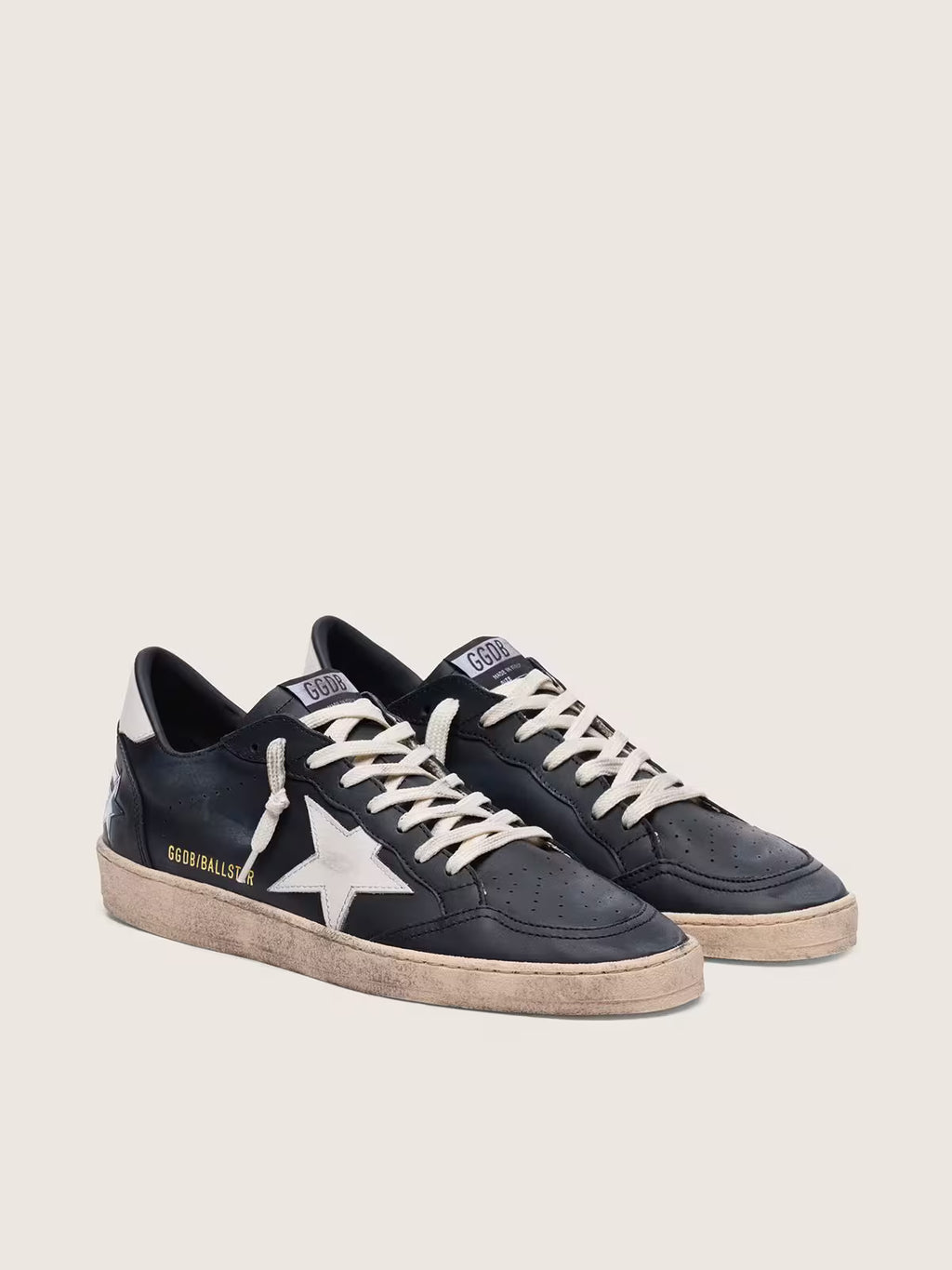 Golden Goose Ball Star in black nappa with white leather star and heel tab