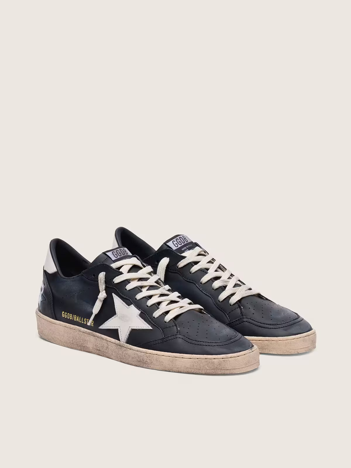 Golden Goose Ball Star in black nappa with white leather star and heel tab