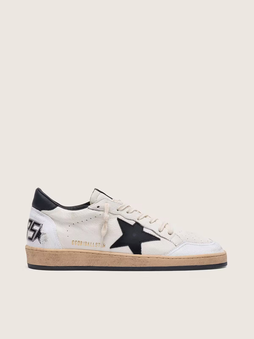 Golden Goose  Ball Star in white nappa with black star